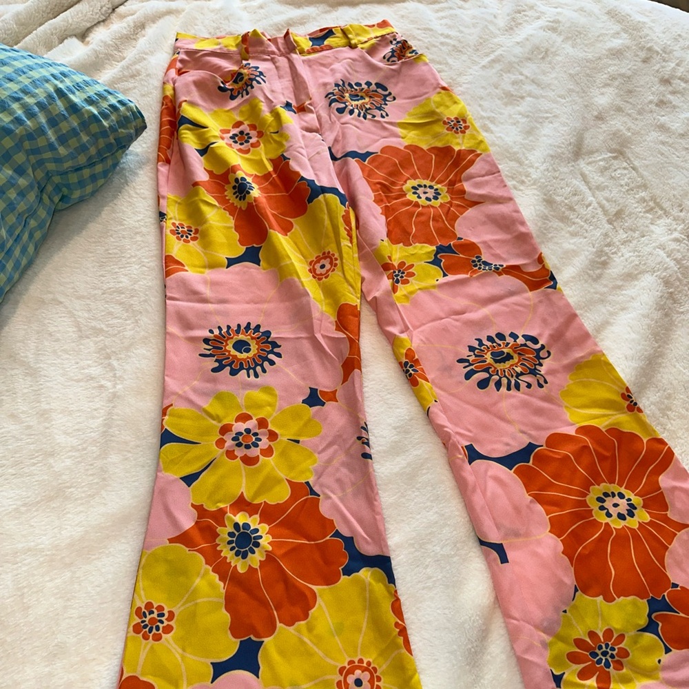 Funky Floral Wide-Leg Pants